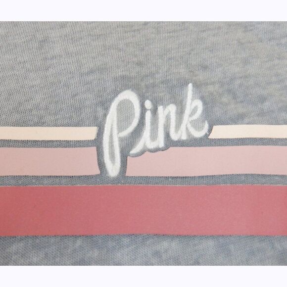 Victoria Secrets Pink S/S gray/pink top - Picture 1 of 3